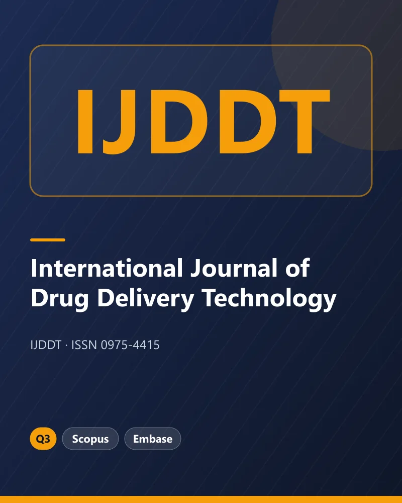 International Journal of Drug Delivery Technology (IJDDT) cover